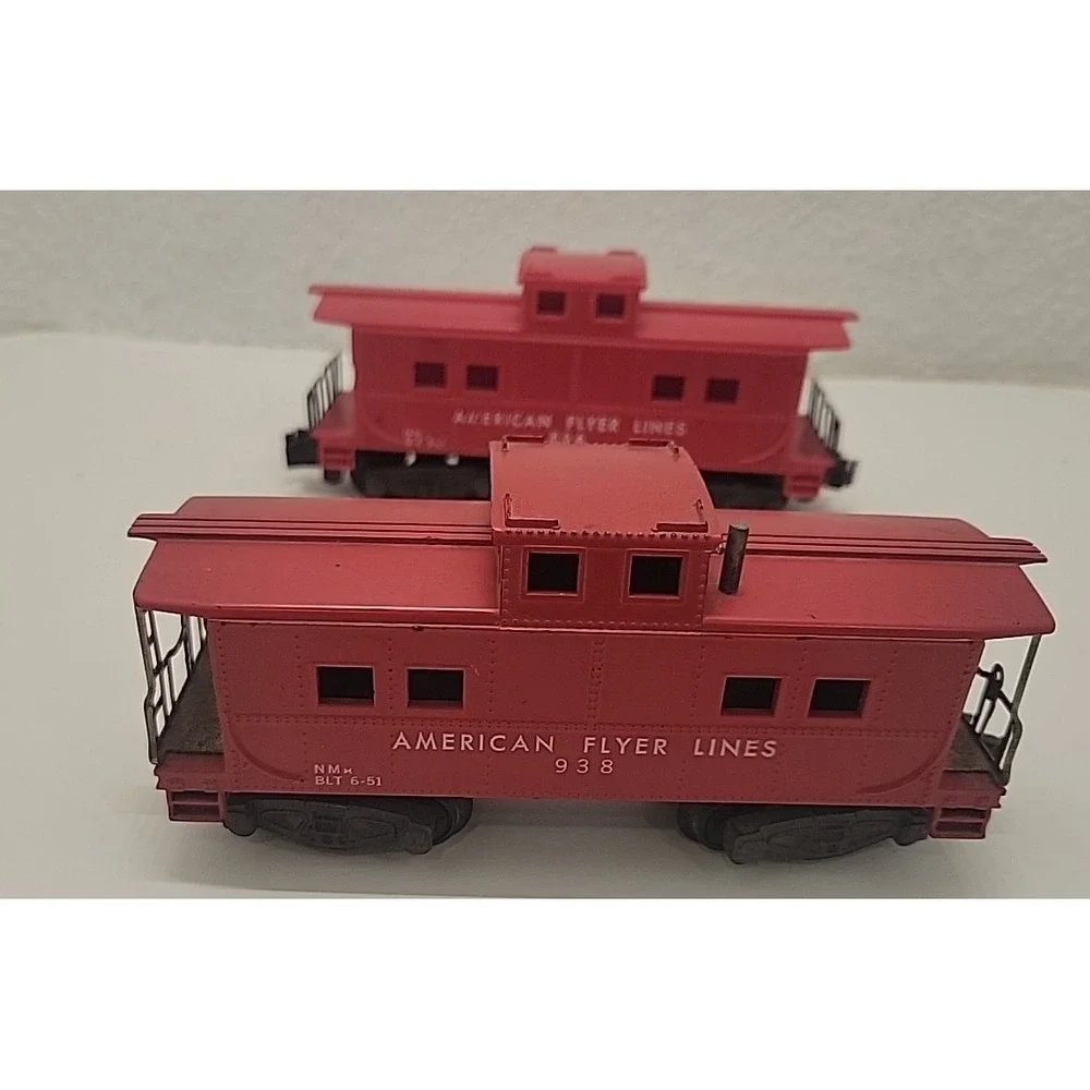 Lot 3 American Flyer 806 904 938 Red Caboose S Gauge Train Cars